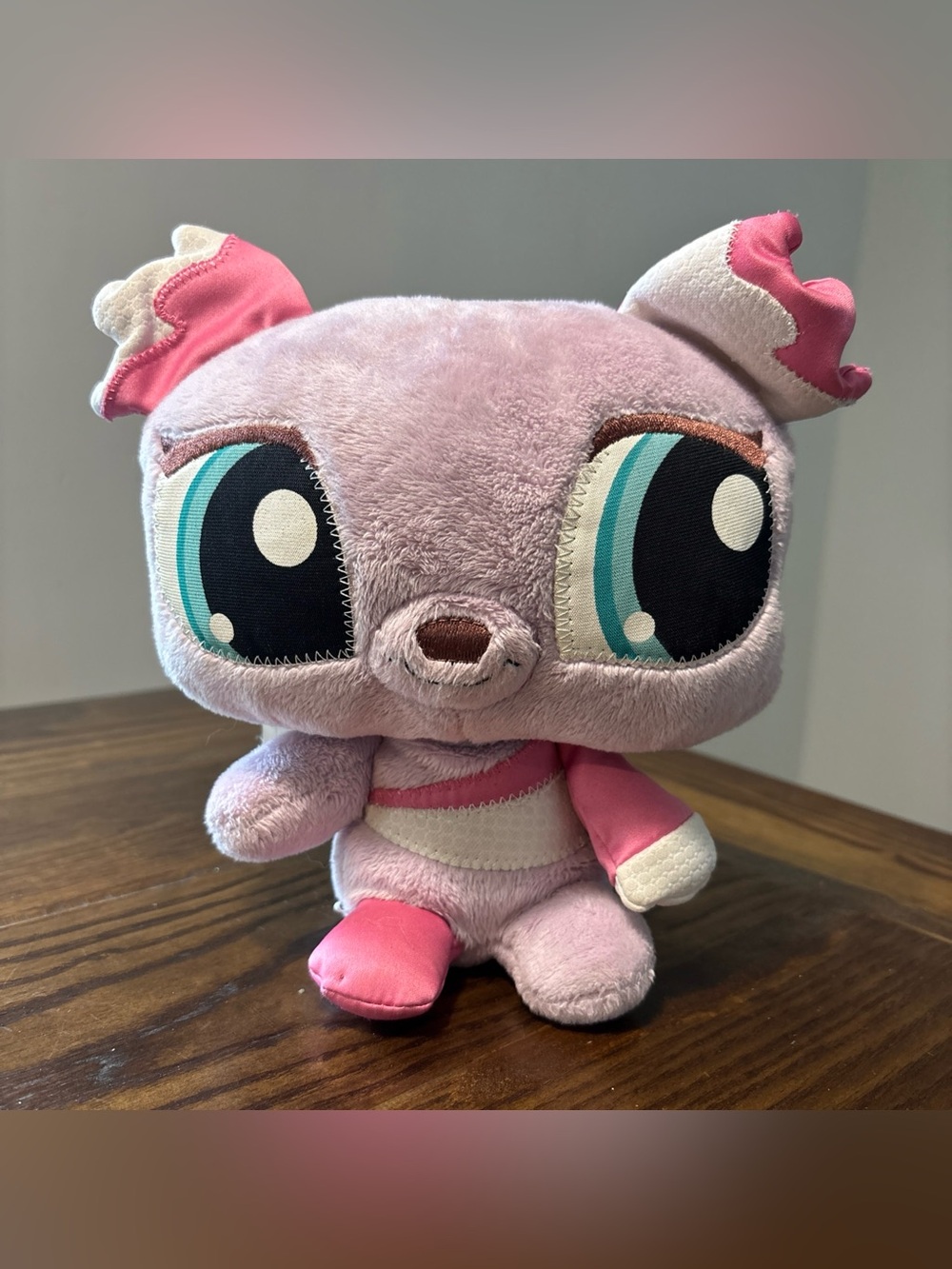 Littlest Pet Shop Wackiest Dog Plush LPS #208 Design 2008 Hasbro Pink 8"